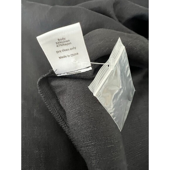 Hunter Bell Noah Black Linen Dress Size Medium EUC - Picture 7 of 9